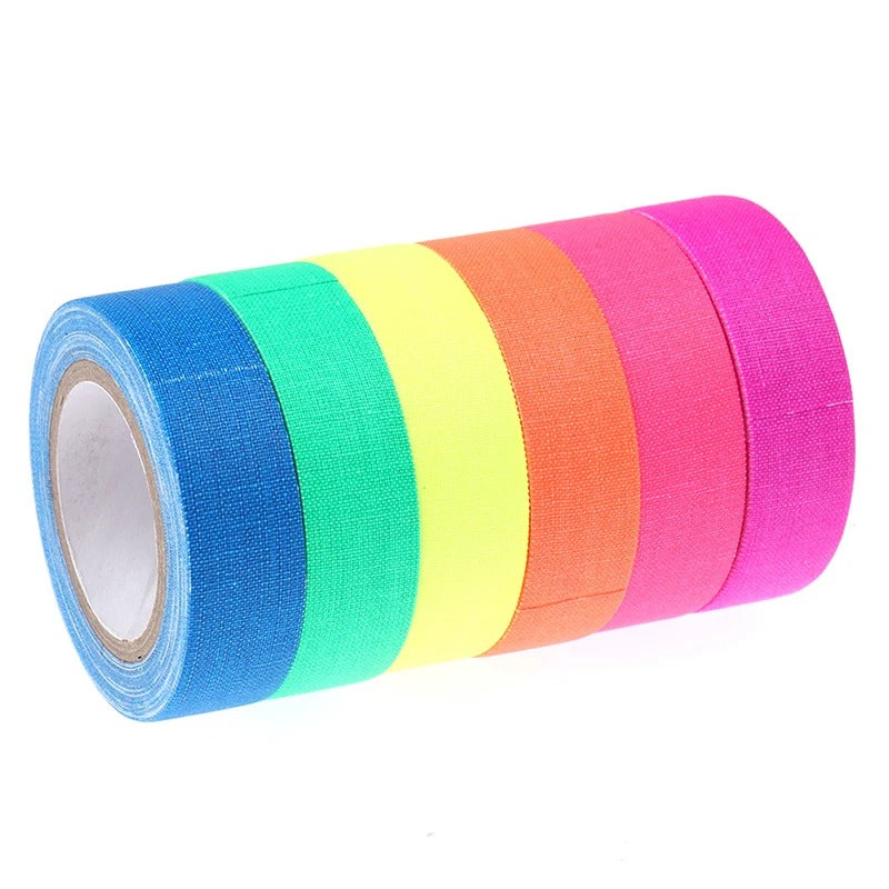 6 Rolls x 1/2" Coloured Cloth Tape