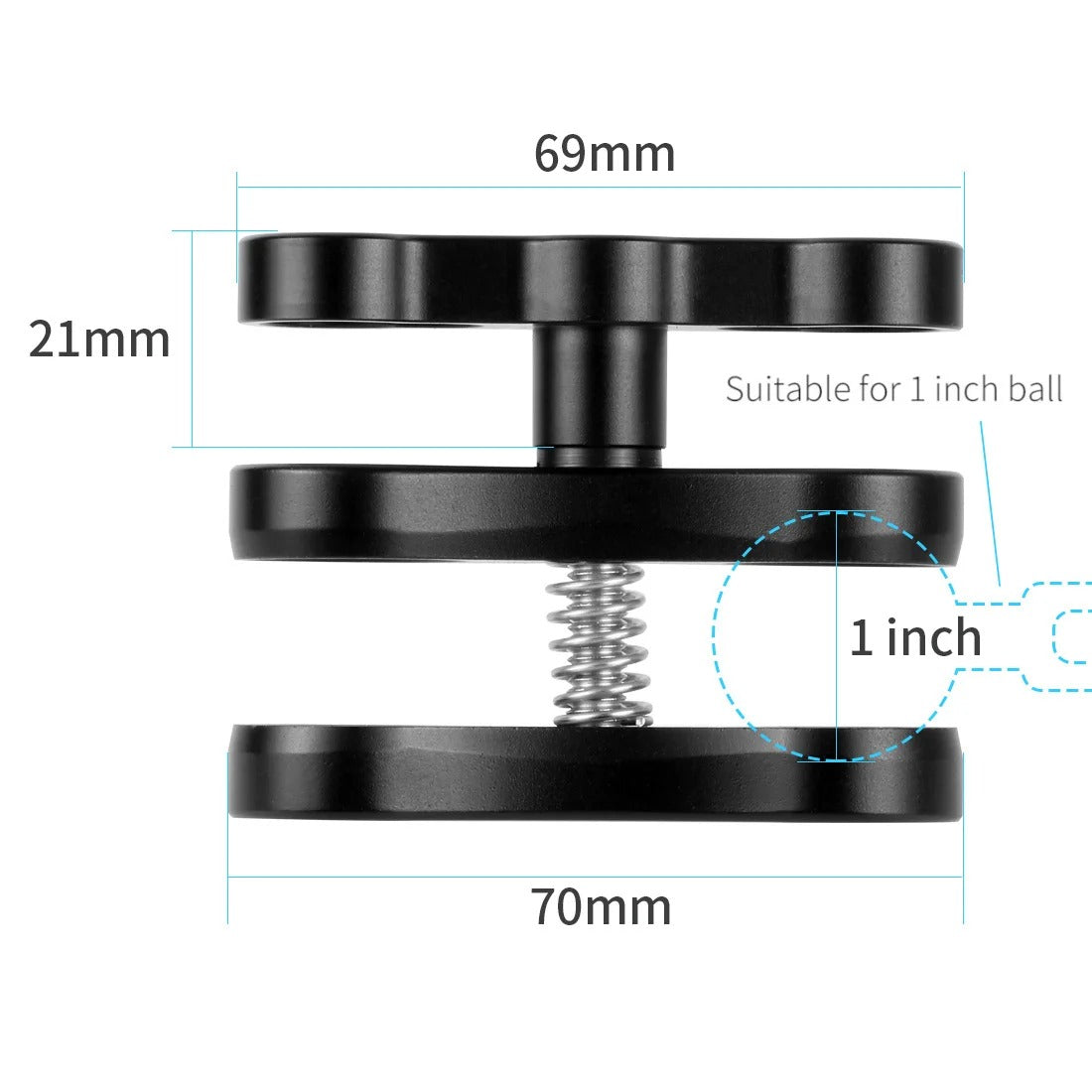 Butterfly Clamp Aluminium CNC 1" Ball Head