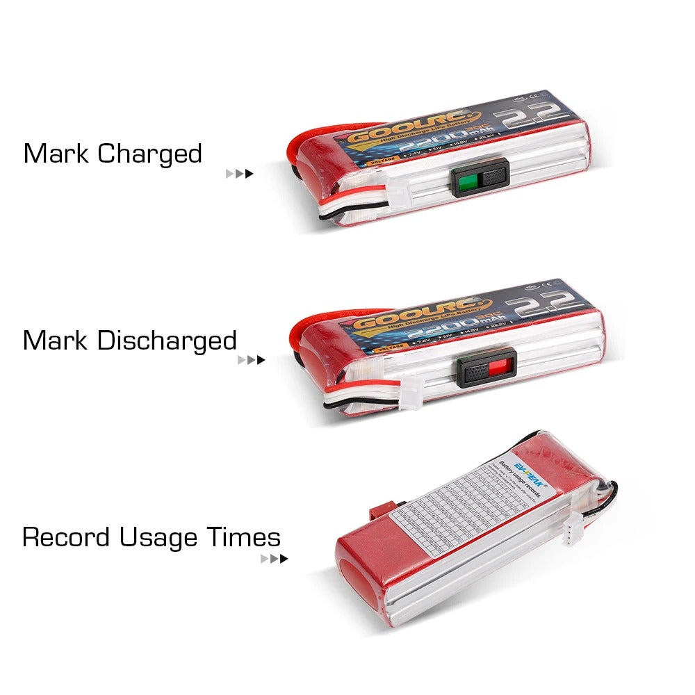 Charged/Uncharged Battery Marker - 10 Pack