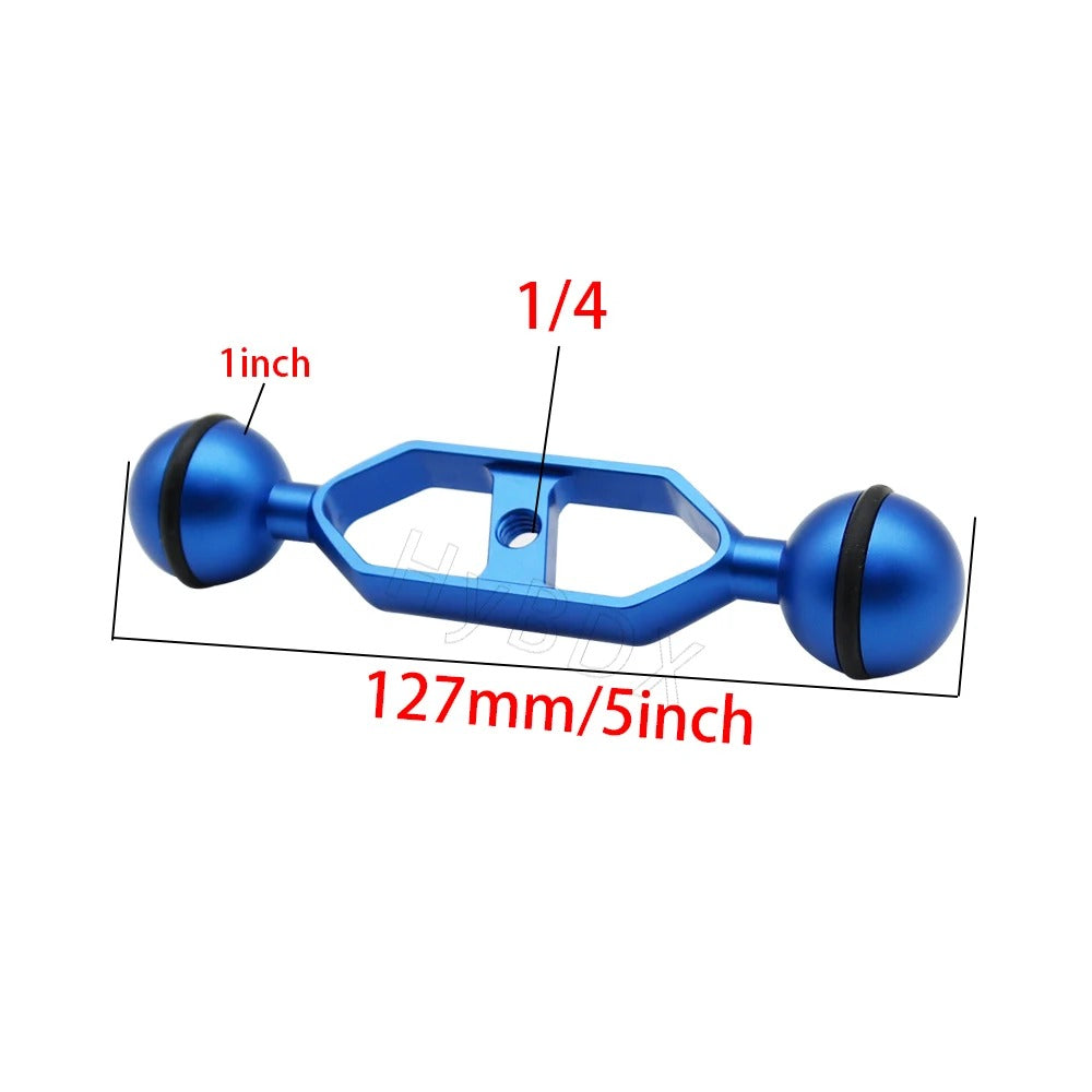 1" Dual Ball Head Arm w/ 1/4" holes - 5"/7"/9"/11" Sizes