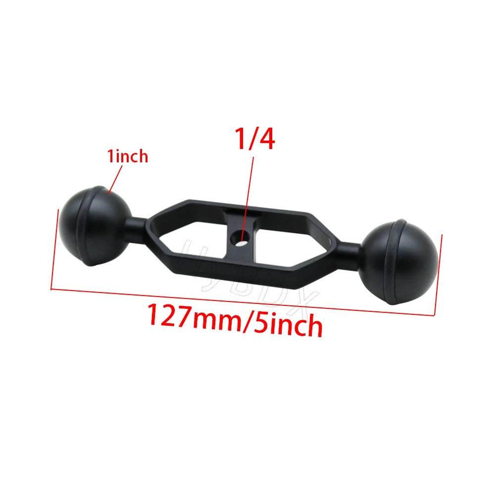 1" Dual Ball Head Arm w/ 1/4" holes - 5"/7"/9"/11" Sizes