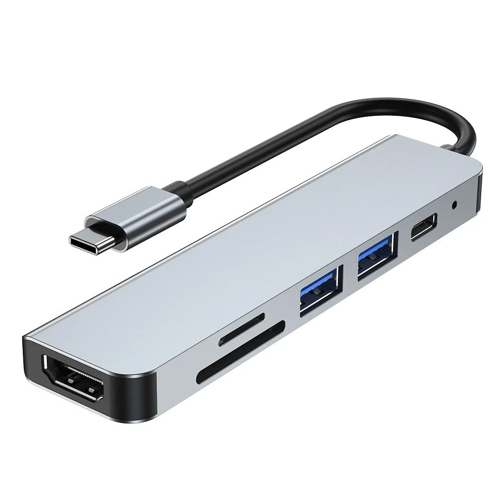 6 in 1 USB C HUB with USB 2.0, 3.0, USB C, SD, Micro SD, HDMI